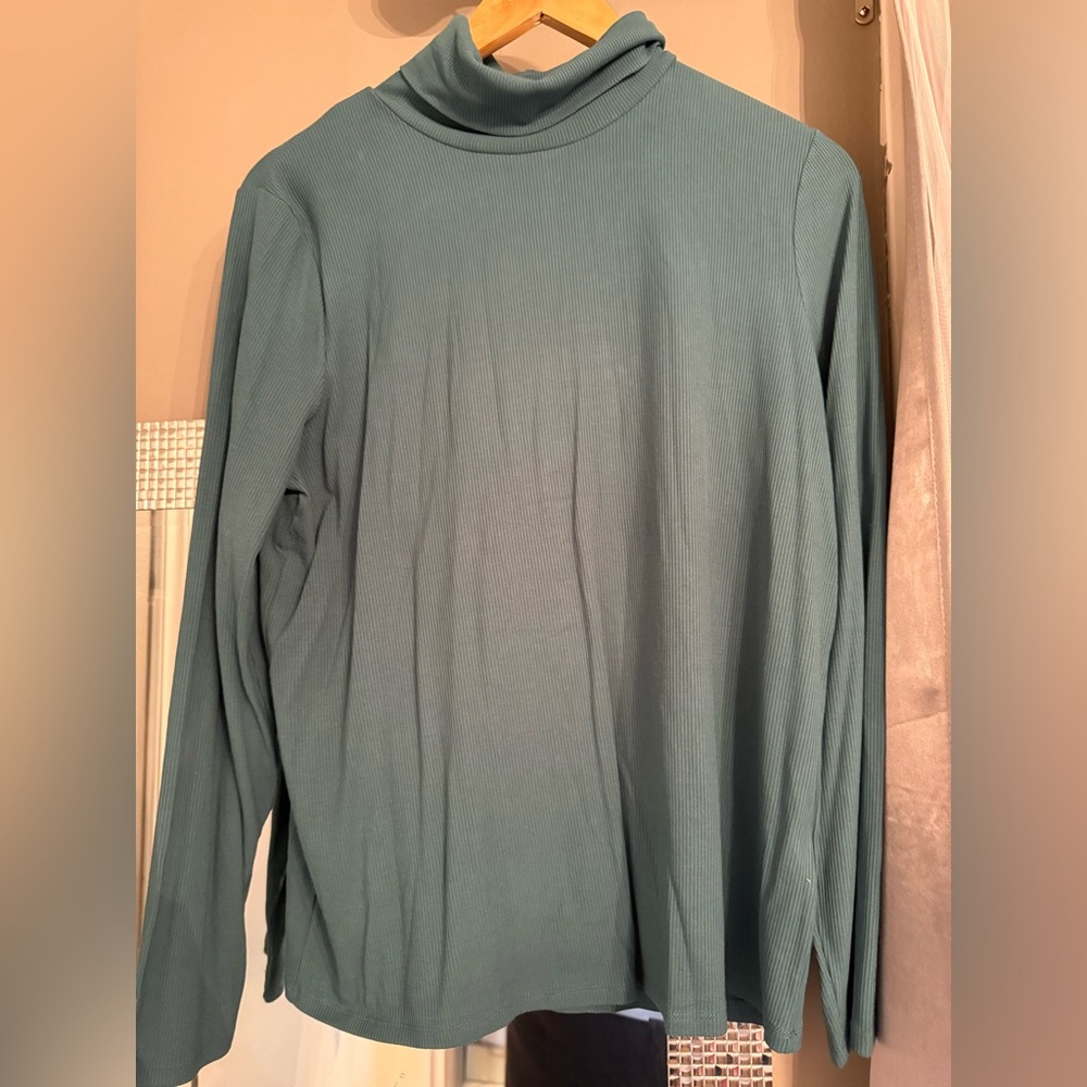 Blue Ribbed XL Top